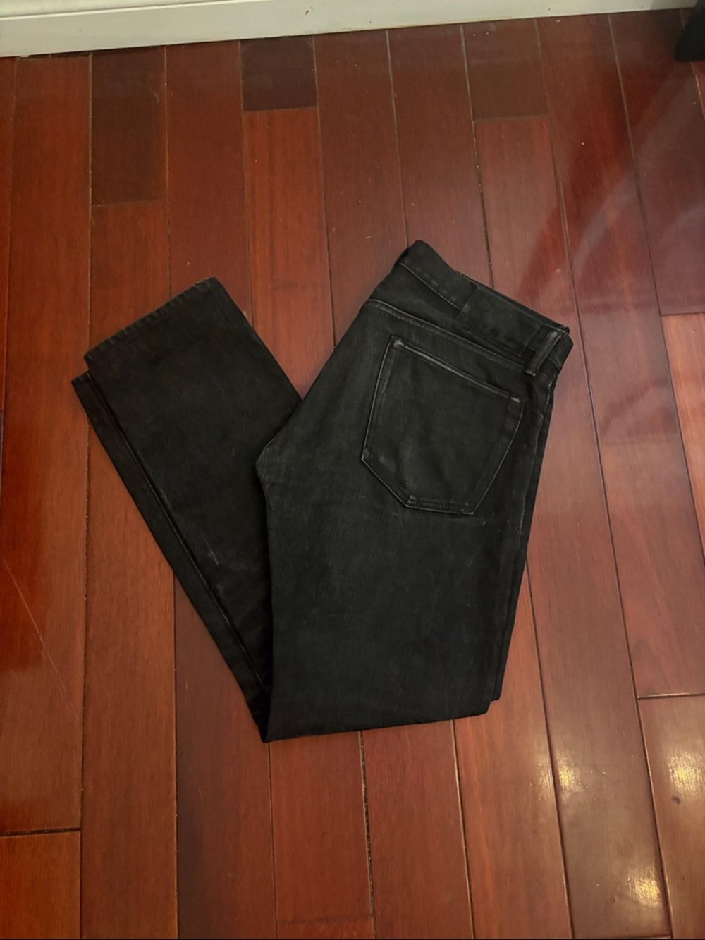 RRL Double RL Men's Black Japanese Selvedge Denim Jeans - Slim Straight 30x32